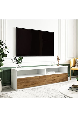 Centra Kapaklı Tv Sehpası,tv Ünitesi İstanbul Ceviz, Ev-ofis - Beyaz/kilim Beyaz/kilim