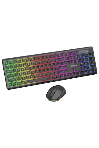 Everest Km-319bt Siyah 2.4g+bt1+bt2 Çoklu Cihaz Bağlantılı Q Set