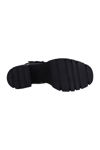 Albishoes Albini 26y10883 Hakiki Deri Topuklu Kadın Sandalet Siyah