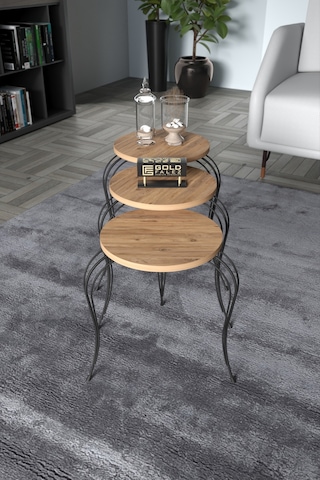 Northcity Lükens Zigon Sehpa Çam 3'lü Antrasit - Atlantik Çam