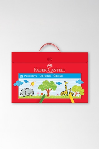 Faber-Castell Çantalı Pastel Boya, 18 Renk, Yumuşak ve Canlı Renkler, Etkili Uygulama, Taşınabilir Plastik Çanta
