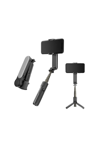 Torima L09 Profesyonel Işıklı Gimbal Öz Çekim Telefon Sabitleyici Video Çekimi Siyah