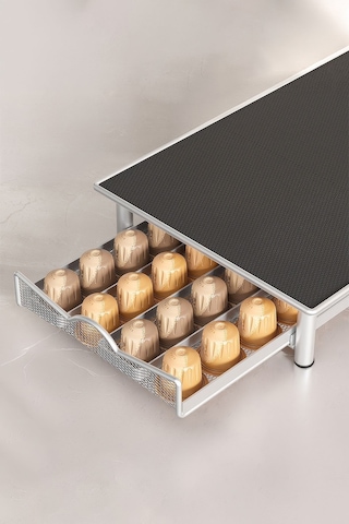 40 Adet Kapasiteli Nespresso Kapsül Standı Kahve Çekmecesi Mt267 Siyah