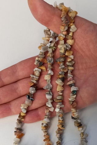Dantel Akik Kırıktaş Dizi Crazy Lace Agate- 80 cm. Altın