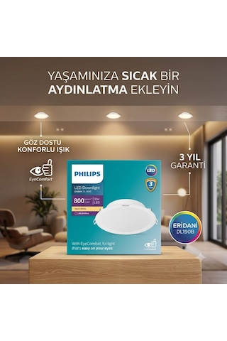 Philips Eridani Dl190b 10w Delik Çapı 125mm Diş Çapı 140cm