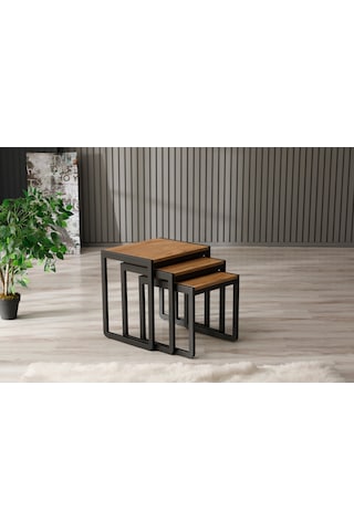 Arpelia Üçlü Zigon Sehpa 50x40x52/45x40x46/40x40x40