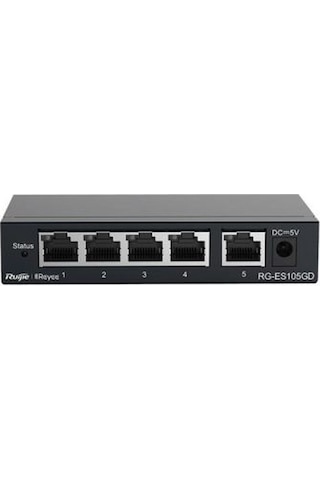 Ruijie Reyee RG ES105GD 5 Port Gigabit Tak Calıştır Metal Kasa Switch