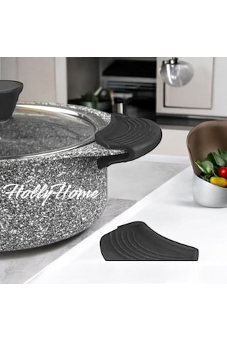 2 Adet Silikon Tencere Tava Tutacağı Yanmaz Yapışmaz Tutamaç Set 9 X 4 Cm Siyah Silikon Çok Renkli Diğer