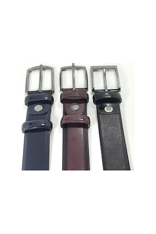 Fiyra 3093 Lacivert Rugan Üst Sınıf Hakiki Deri 3,5cm Erkek Kemer Lacivert