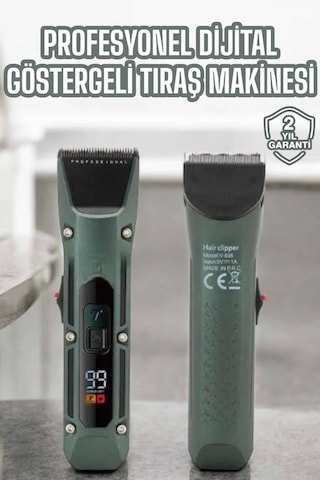 Tıraş Makinesi Dijital Göstergeli Turbo Motor Paslanmaz Çelik