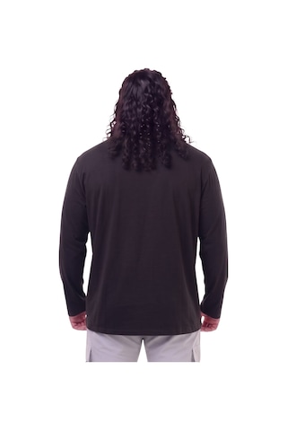 Erkek Büyük Beden 115 - 155 Kilo Arası Uygun Bedenli % 100 Pamuk Uzun Kol Bisiklet Yaka Sweatshirt Siyah