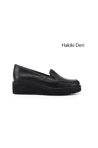 Gönderi(R) Gönderi R Kadın Siyah Dolgu Taban Hakiki Deri Ayakkabı Gdza134m0389 Siyah