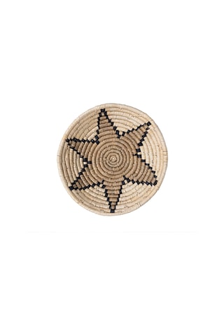 Meander Natural Bambu Afrikan El Yapımı Yıldız Duvar Tabağı Deko