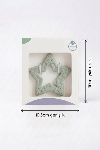 Yıldız Şekilli Esnek Bpa İçermeyen Kabartılı Pastel Renkli Oyuncak Bebek Diş Kaşıyıcısı Mint