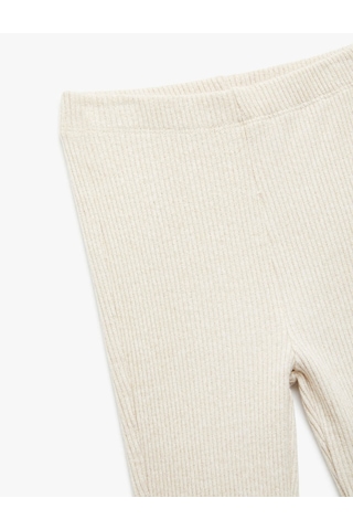 Koton Viskon Karışımlı Kaşkorse Slim Fit İspanyol Paça Bej Kız Çocuk Pantolon 6wkg40038ak Bej