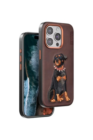 Venco Apple Uyumlu İphone 15 Pro Perma Desenli Kapak - Koyu Kahve - Özel Seri 8683140747503