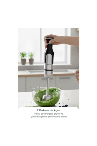 Sinbo SHB-7512 El Blender 1000W – Ayarlanabilir Hızlı, Paslanmaz Çelik Aparatlı