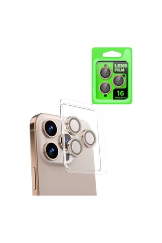Newface Apple Uyumlu iPhone 16 Pro Max Raze Metal Kamera Lens - Natural Grey,