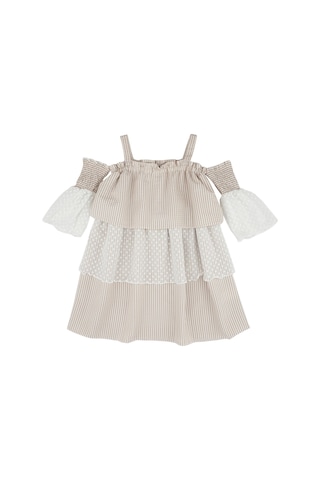 Bestkids Kız Çocuk Çizgili Katlı Elbise 001