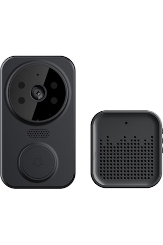 Yaozixa Siyah Akıllı Görüntülü Zil: Kablosuz 480p Kamera, İki Yönlü Ses, Gece Görüşü, Wifi Bağlantılı, Ev/gayrimenkul Güvenliği