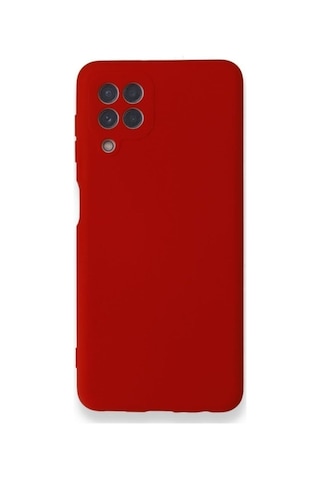 Samsung Galaxy M32 Uyumlu Kılıf Lansman Kapak Içi Kadife Doku Kamera Korumalı Silikon Kırmızı