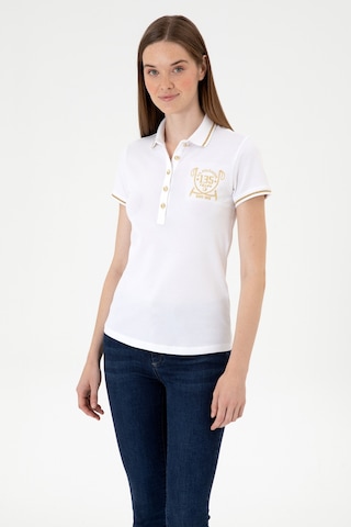 U.S. Polo Assn. Kadın Beyaz Polo Yaka Tişört 50300676-VR013
