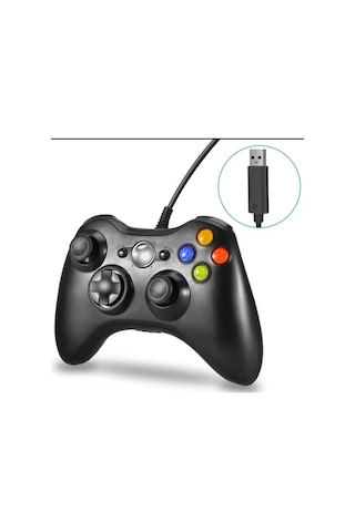 Kablolu Joystick Siyah Xbox 360 Uyumlu Hızlı Şarj Destekli Bluetoothsuz siz
