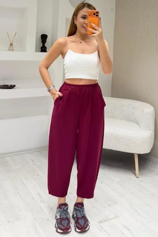 Fiolin Soft Touch Modal Kumaş Şalvar Pantolon Bordo