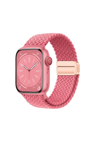 Watch 44mm Zore Krd-134 Örgü Tasarımlı Hasır Kordon Strap Kayış - Koyu Mor