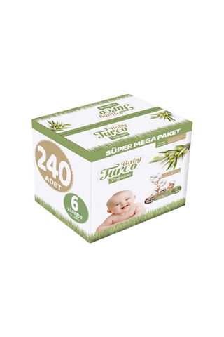 Baby Turco Doğadan Bebek Bezi 6 Numara XL 240 Adet