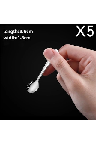 Youmex 5'li 304 Paslanmaz Çelik Mini Kahve/çay Kaşığı Seti - Dayanıklı Ve Şık Servis Gümüş