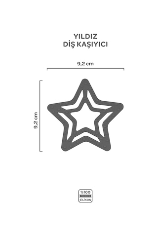 Silikon Diş Kaşıyıcı Yıldız Platinium Gri