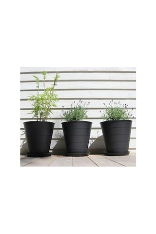 Çöp Kutusu Saksı, Siyah, 10 Lt, Çap 28 Cm, Yükseklik 28 Cm Diğer