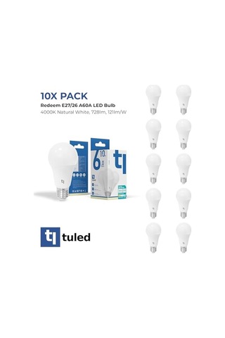 Ayrex Redeem A60a E27 Led Ampul, Titreşimsiz, Göz Konforu, 728 Lümen, Doğal Beyaz, 4000 Kelvin Diğer