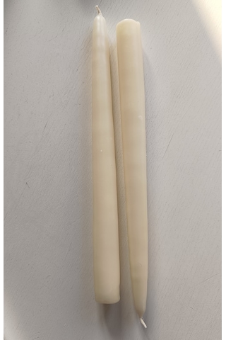 İkili Şamdan Mum 2x25cm Krem