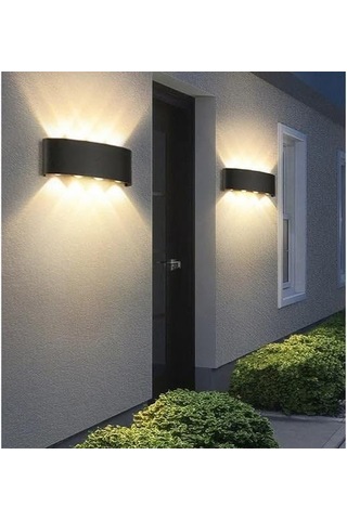 Kapri 15w Dekoratif Çift Yönlü Led Duvar Apliği - 8 Led'li Modern Tasarım, Cata Dış Ve İç Mekan Aydınlatma Lam Çok Renkli