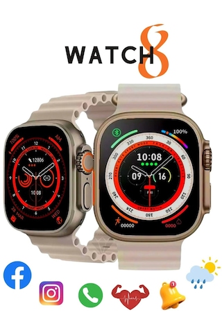Wearfitpro Watch 8 Ultra Akıllı Saat 49mm Android Ve İos Uyumlu Arama Yapma Vidalı Kordon Kilitleme Bluetooth