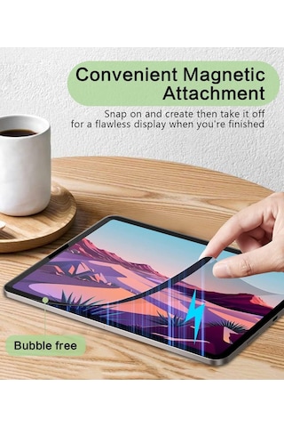 Apple Uyumlu iPad Pro 12.9" Inç 6.nesil 2022 M2 Inç Ekran Koruyucu Magnetic Mıknatıslı Kağıt Hissiyatlı