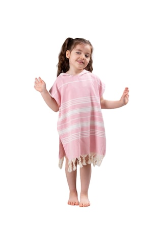 Ely Parker Sku:smgstk9635334173 Pamuklu Peştemal Panço Banyo Ve Plaj İçin Çocuk Bornozu Pembe Sku: Smgstk9635334173