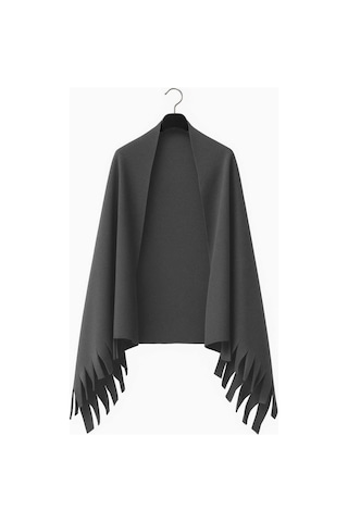 Softiva Omuz Şalı 70x180 Cm Unisex Kışlık Şal Antrasit Gri Çok Renkli
