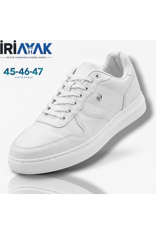 İriayak Erkek Büyük Numara Rahat Kalıp Erkek Günlük Ayakkabı 45-46-47 Beyaz