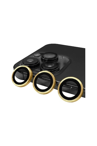 Apple iPhone Uyumlu 13 Pro Max Raze Metal Kamera Lens - Gold Diğer