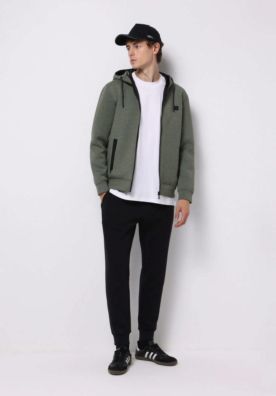 Colins Slim Fit Orta Bel Düz Erkek Siyah Eşofman Altı Cl1077099 Q1.v2 Blk Siyah