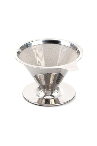 Yaozixa Paslanmaz Çelik Çift Ağızlı Tekrarlı Kullanım Kahve Filtresi - Taşınabilir, Hızlı Hazırlama, Ev/ofis/seyahat İçin Uygun Gümüş
