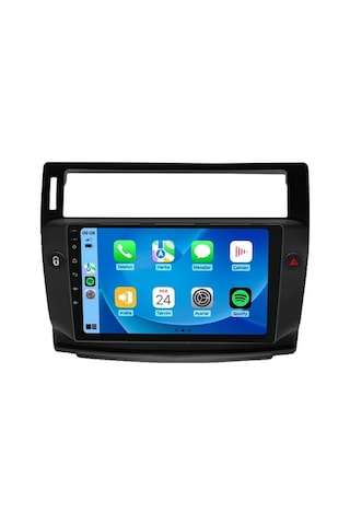 Citroen C4 2005-2010 Siyah 4gb Ram 32gb Hafıza 4 Çekirdek Carplay Kamera Android Multimedya 9"