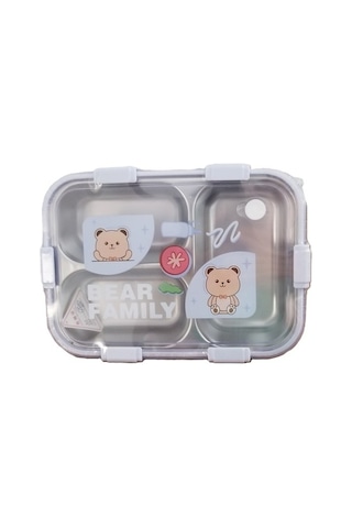 Akıllıelma -laxson Beslenme Kabı Çelik İthal Bear Family Turkuaz 97088 0885 Turkuaz