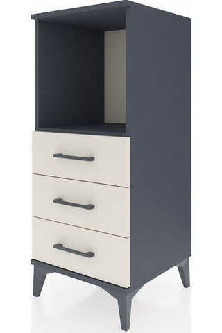 Hyperion Komodin Tek Raflı 3 Çekmeceli 44x44x106 Antrasit-aytaşı Antrasit