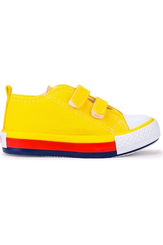 Kiko Kids Linen Cırtlı Erkek Bebek Keten Spor Ayakkabı Sarı