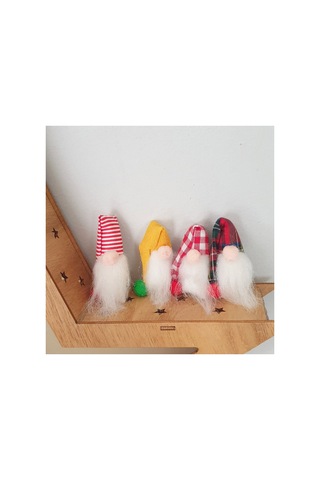 N0:8 1 Adet Yılbaşı Yeniyıl Kumaş Gnome Cüce Şeklinde Broş 3-3.5 Cm No 1 No:8