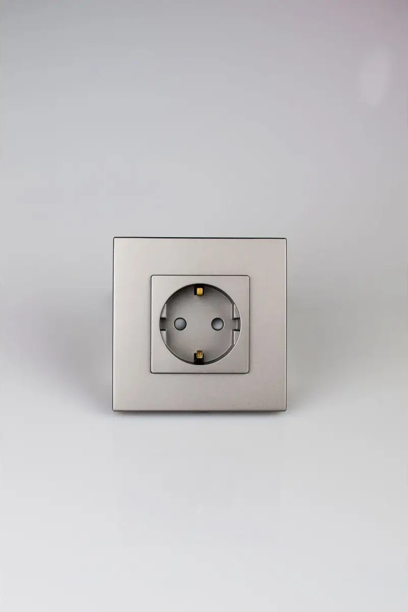 Vo'stabl Çapraz Priz Tekli Plastik Gri Topraklamalı 145885807 101